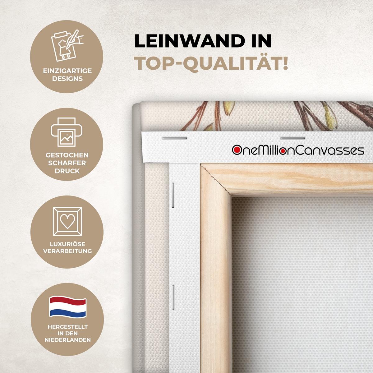 LEINWANDBILD Osterkuchen - Schleife - Eier Gemälde 60x40 cm - Creme, Textil (60/40cm) - MuchoWow