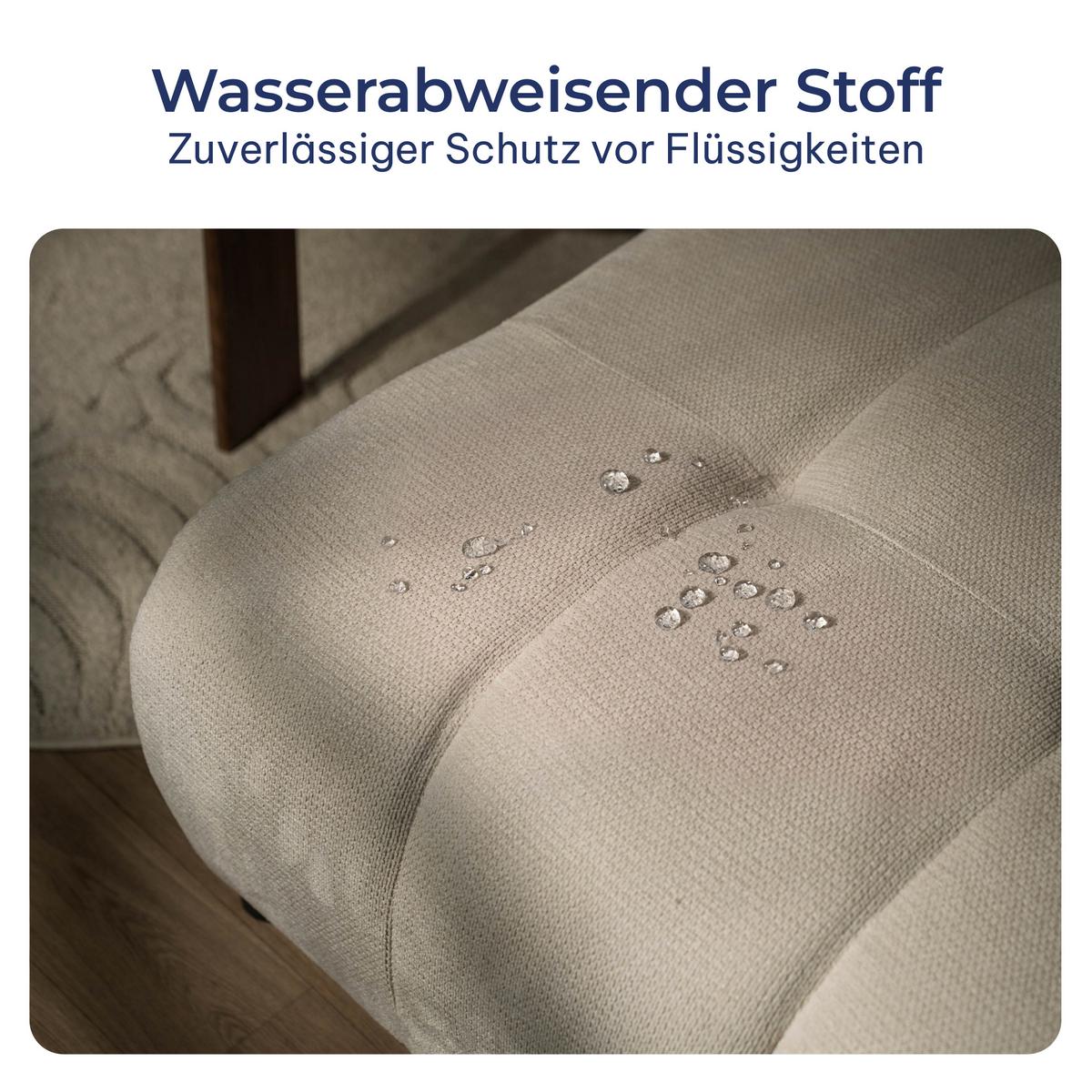 ECKSOFA FRIGA Olivgrün Strukturstoff mit Schlaffunktion - Olivgrün, Holz (283/185cm) - MASSENO