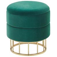 HOCKER Elgin 37/37/42 cm - Grün, Textil (37/42/37cm) - Beliani