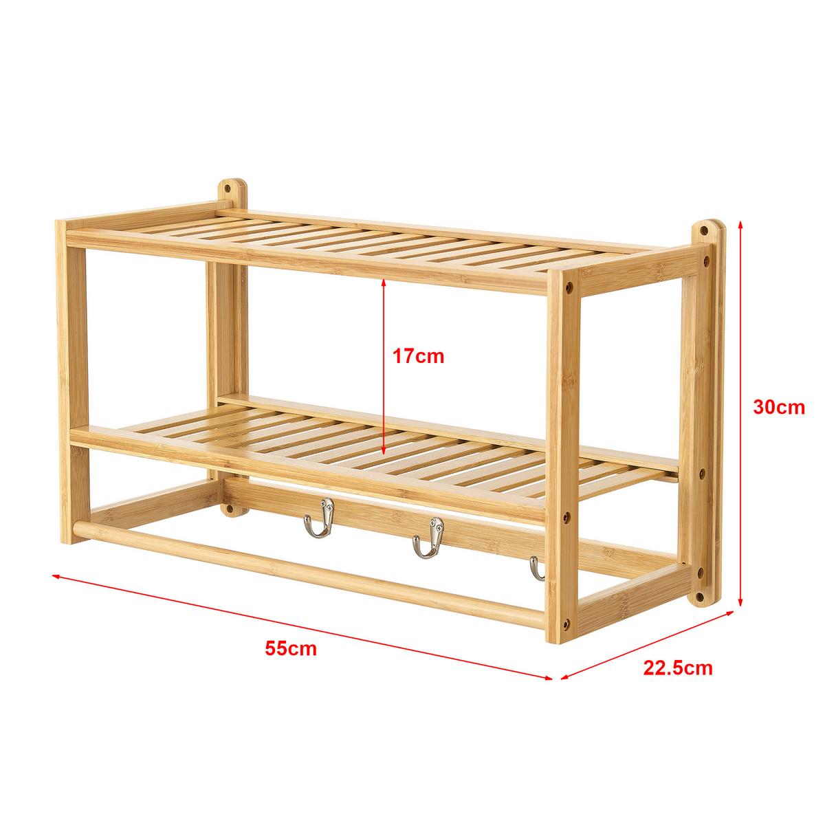 BADEZIMMERREGAL Thyborøn - Naturfarben, Holz (55/30/22.5cm) - [en.casa]