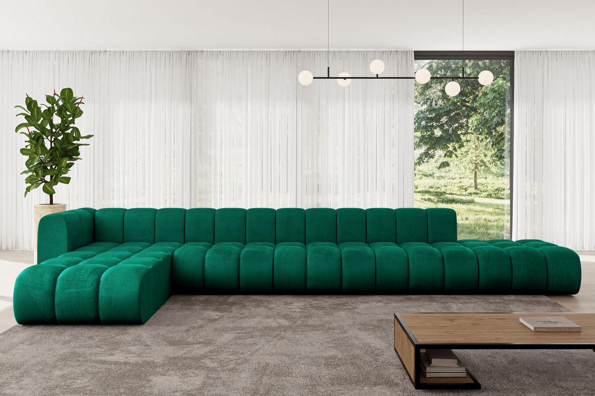 ECKSOFA modulares Sofa Zuvon-L3 - 478x177x70 cm Grün - Dunkelgrün, Holzwerkstoff/Textil (478/177cm) - ALTDECOR