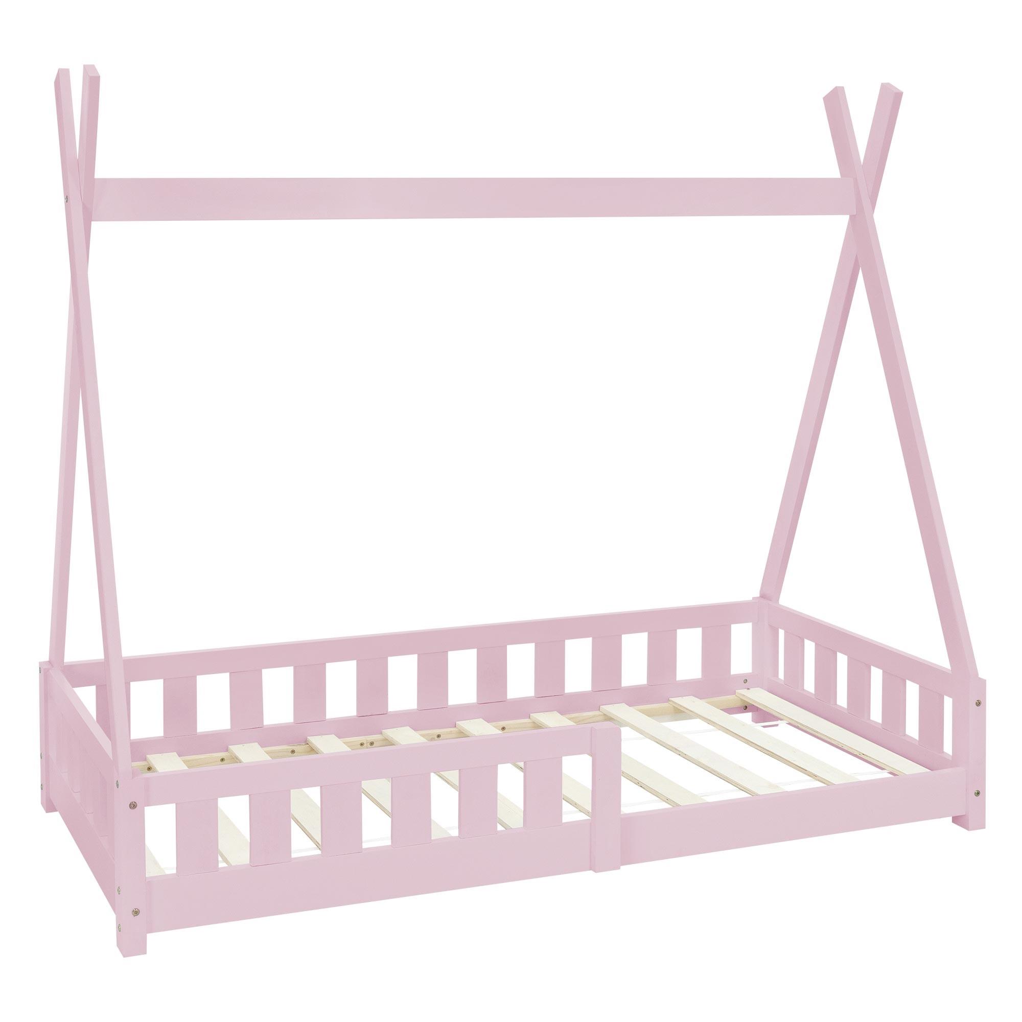 KINDERBETT Tipi 80x160 cm Rosa - Pink, Holz (80/160cm) - ML-DESIGN