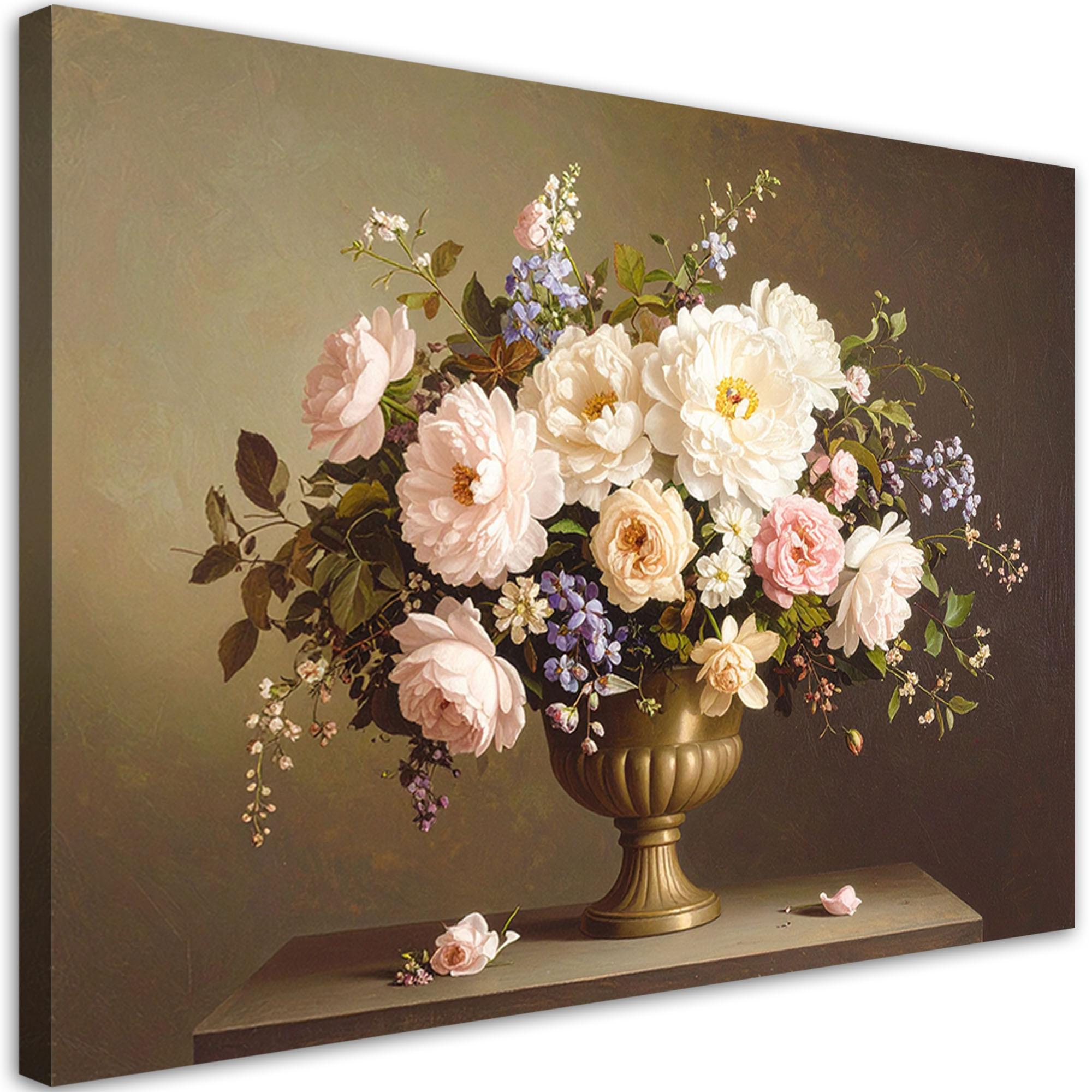 LEINWANDBILD Blumen 60x40cm - Braun, Textil (60/40cm) - Feeby