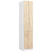 HOCHSCHRANK Weiß, Eiche Sonoma 205/40/55 - Weiß, Holzwerkstoff (40/205/55cm) - RAUMHIRSCH FURNITURE