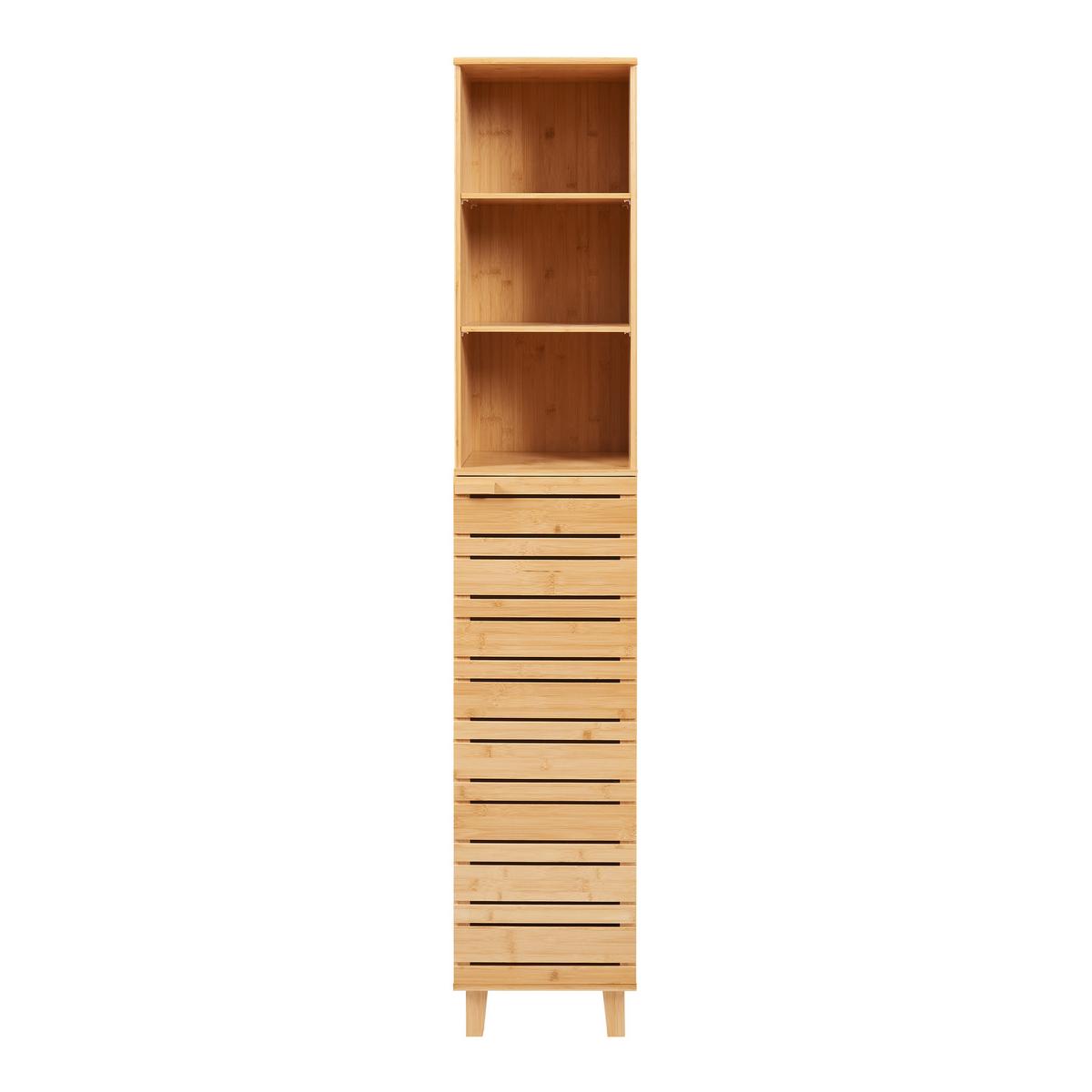 HOCHSCHRANK Epind - Naturfarben, Holz (33/180/30cm) - [en.casa]