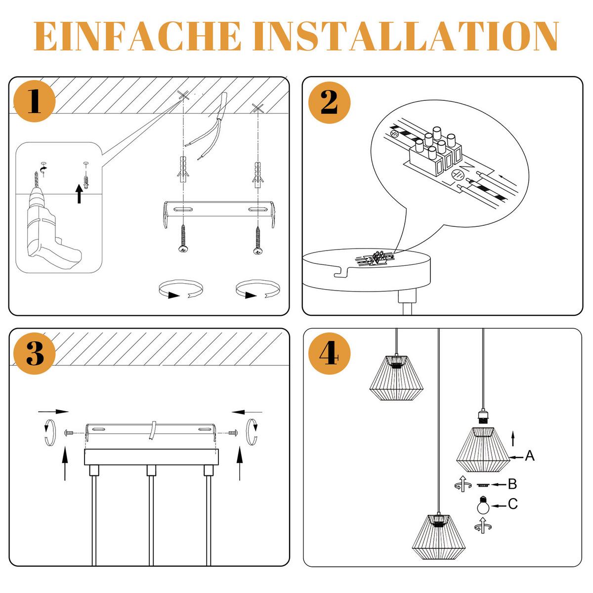 PENDELLEUCHTE Tabitha 30/30/150 cm - Braun, Metall (30/30/150cm) - ZMH