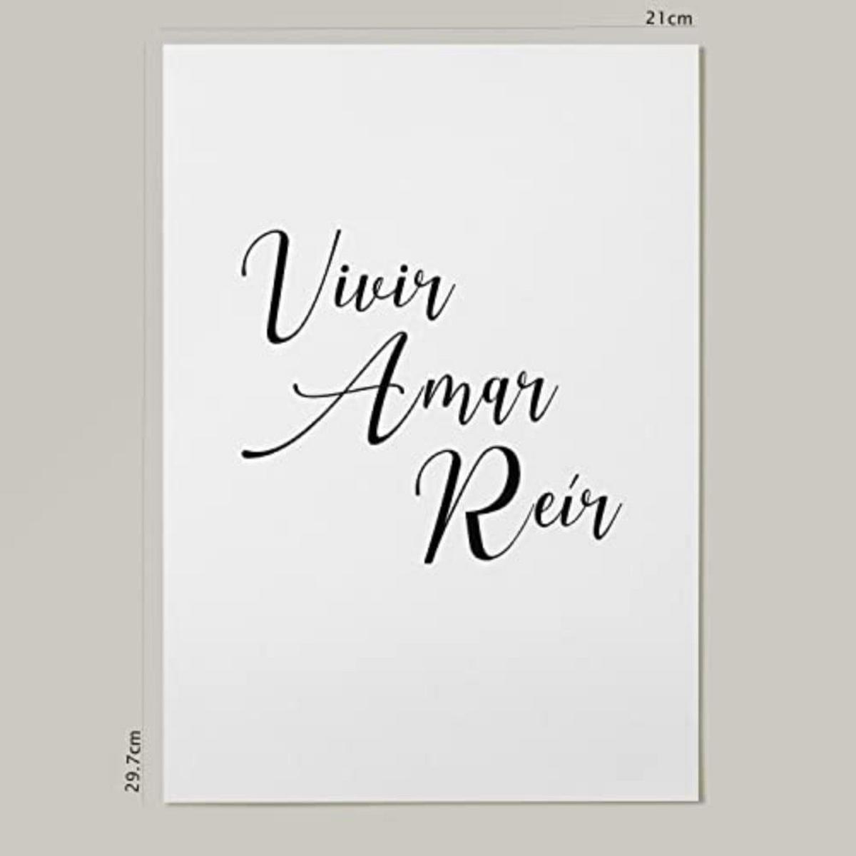 POSTER Set mit 4 Leben TypografieStil A4 Rahmenlos - Klar, Papier (29.7/3cm) - Nacnic