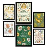 POSTER Set Mit 6 Drucken Mit Freundlichkeit In Der Brillanten Groovy A3 & A4 Rahmenlos - Klar, Papier (29/3cm) - Nacnic
