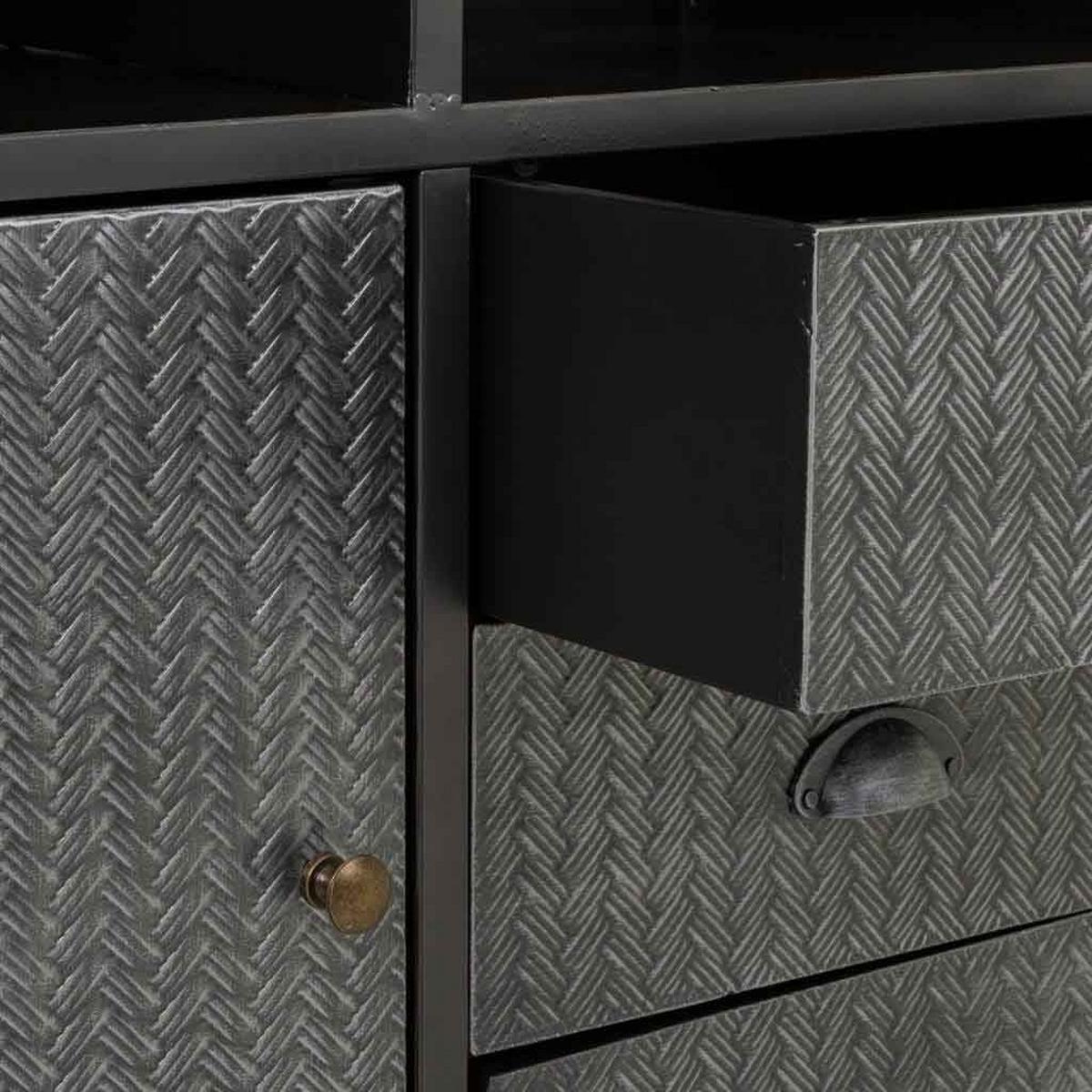 SIDEBOARD aus Metall und Holz, Schwarz, 122x36x83 cm - Multicolor, Metall (121.5/82.5/36cm) - Wanderlust