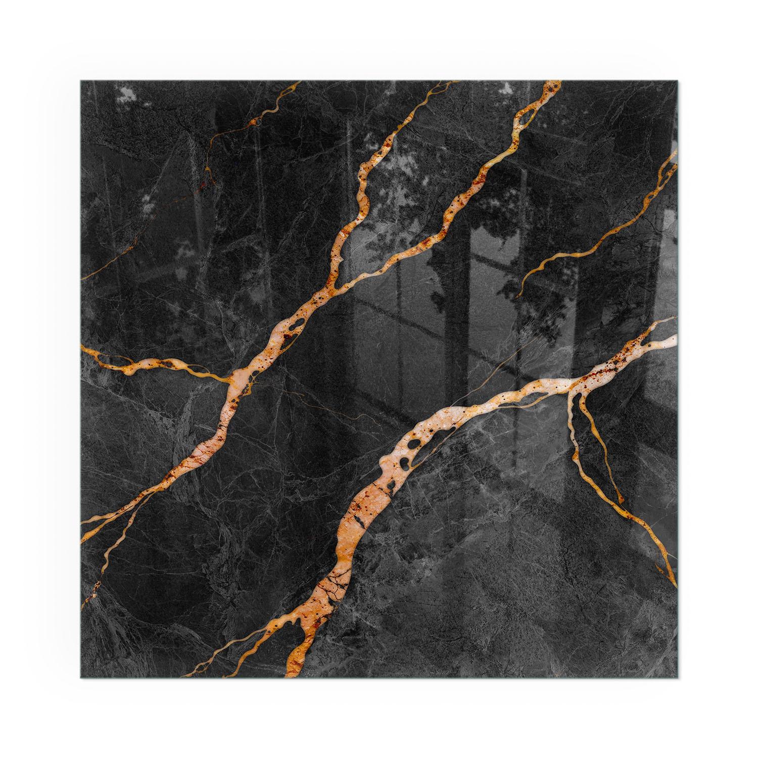 GLASPLATTE für Kamin 50x50 cm - Schwarz, Glas (50/50/0.4cm) - TULUP