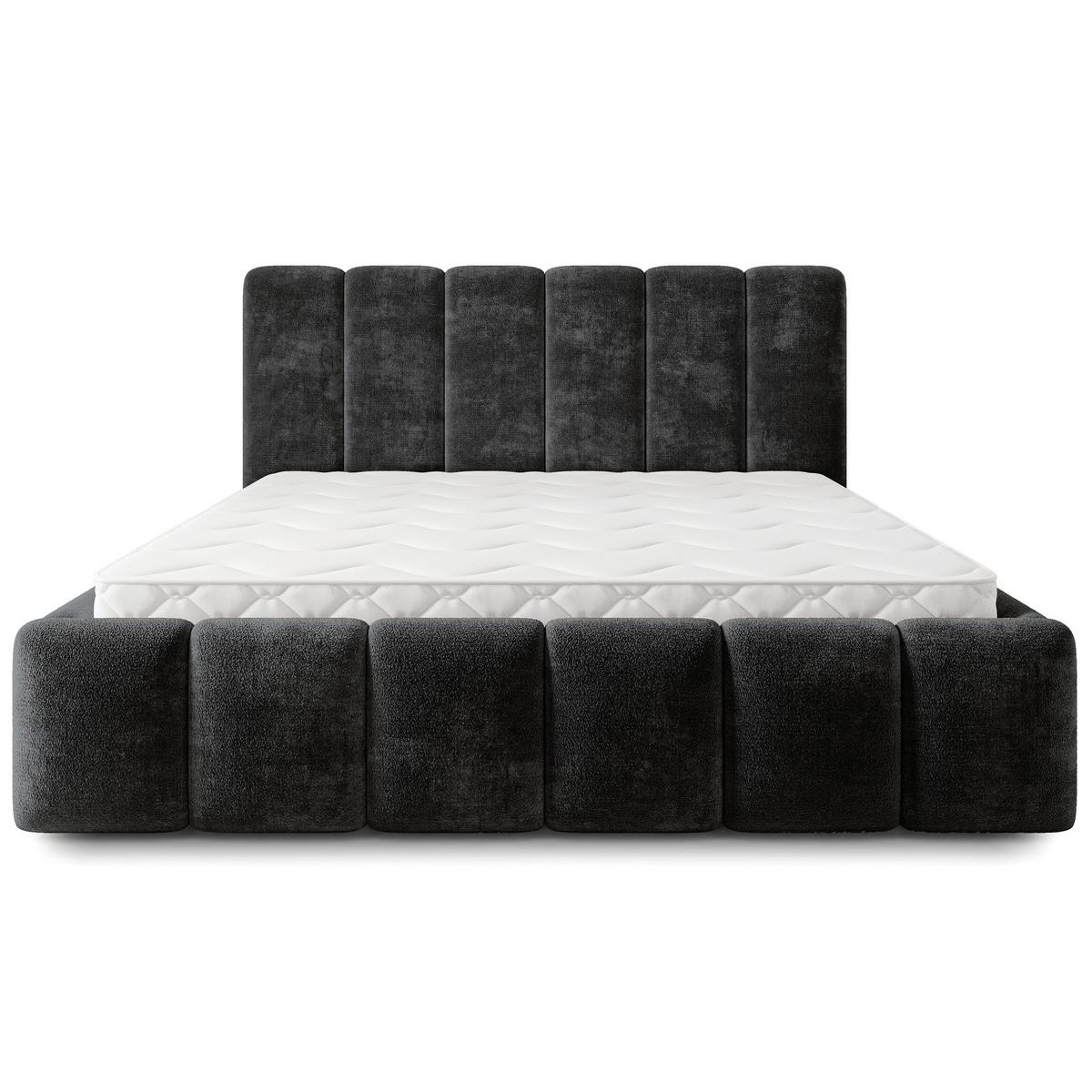 POLSTERBETT ATTORA LM 160x200 cm mit Bettkästen - Schwarz - Schwarz, Holz (160/200cm) - MASSENO