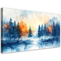 LEINWANDBILD Natur und Botanik 80x40cm - Blau, Textil (80/40cm) - Feeby