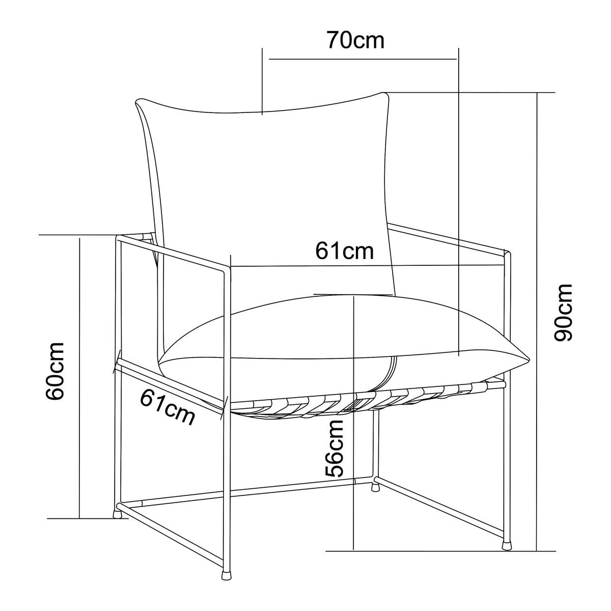 SESSEL Utsjoki - Dunkelgrau/Schwarz, Textil/Metall (61/90/70cm) - [en.casa]