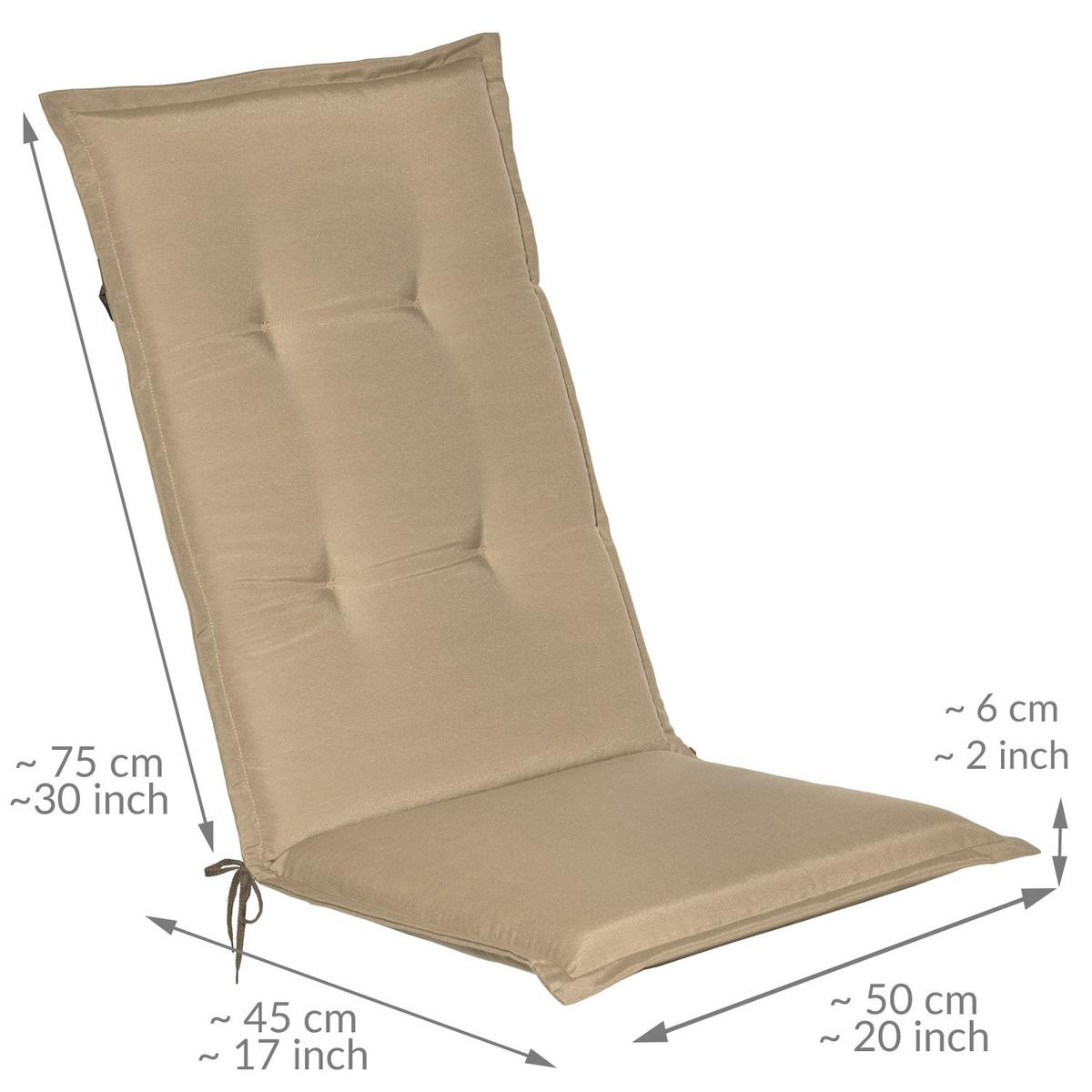 HOCHLEHNERAUFLAGE Loft HL 120/50/6 Natur 6tlg - Naturfarben, Textil (50/6/120cm) - Beautissu 