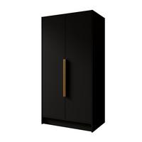 DREHTÜRENSCHRANK BERON 102/200/51 cm Modern Kleiderschrank 2-türig Schwarz - Schwarz, Holzwerkstoff (102/200/51cm) - MASSENO