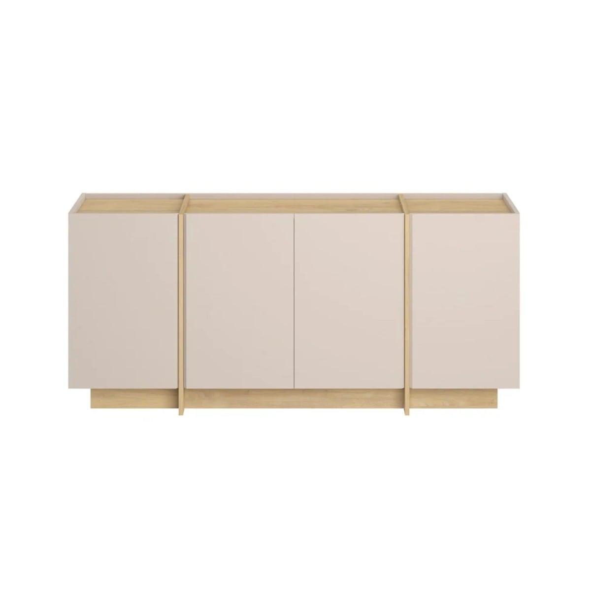 SIDEBOARD mit 4 Türen, Dekor in Kaschmir und Eiche-dekor 180/45/80 cm - Beige, Holzwerkstoff (45/80/44cm) - Calicosy