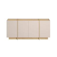 SIDEBOARD mit 4 Türen, Dekor in Kaschmir und Eiche-dekor 180/45/80 cm - Beige, Holzwerkstoff (45/80/44cm) - Calicosy