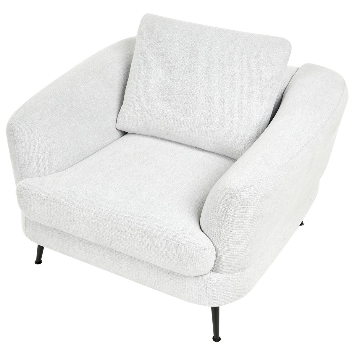 SESSEL Stoff Cremeweiß Kjaer - Creme/Schwarz, Textil (100/100/100cm) - Beliani