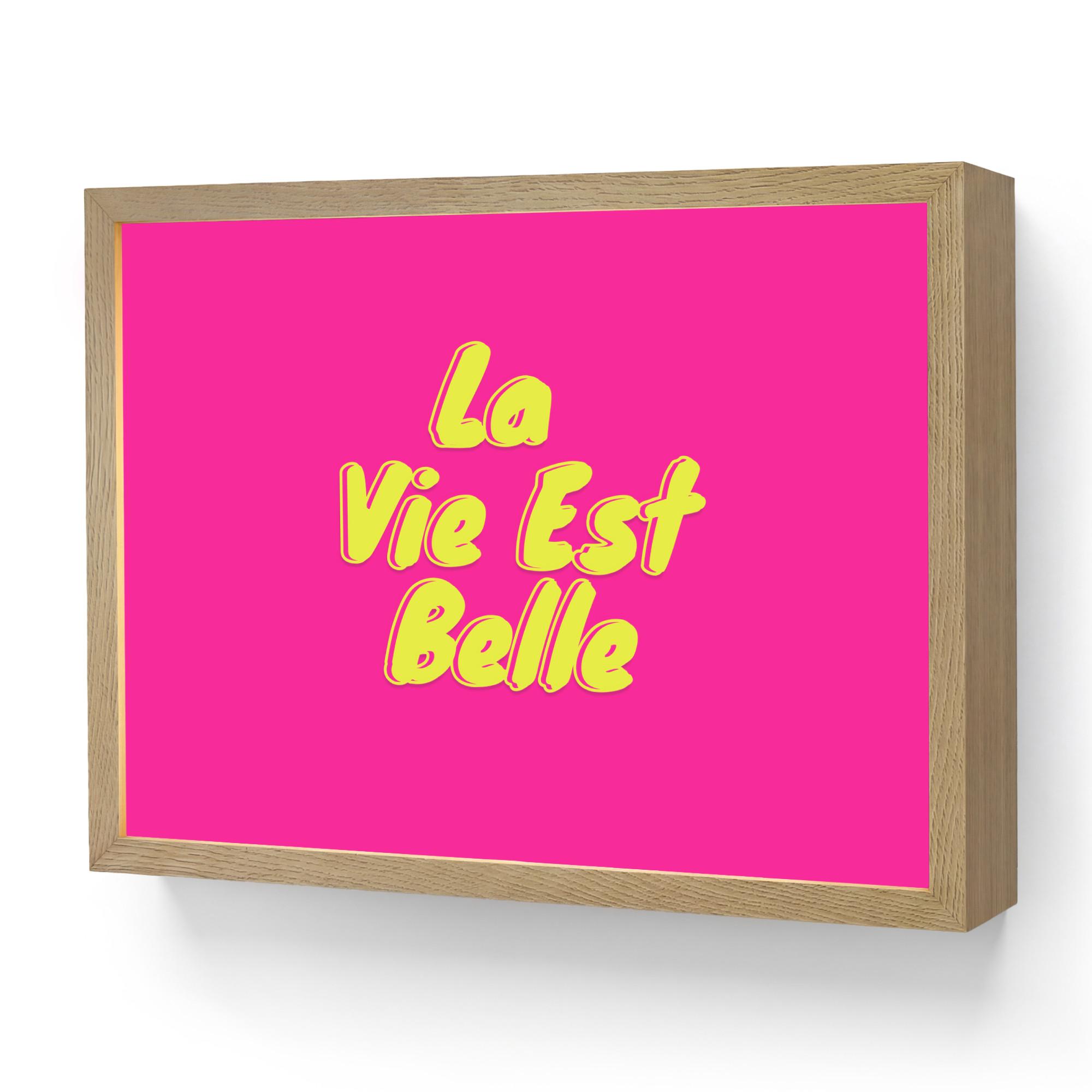 WANDLEUCHTE MIT AKKU Zitat - Retro - Rosa 40x30 cm - Pink, Holzwerkstoff (40/30/8cm) - OnlyWow