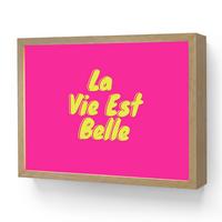 WANDLEUCHTE MIT AKKU Zitat - Retro - Rosa 40x30 cm - Pink, Holzwerkstoff (40/30/8cm) - OnlyWow