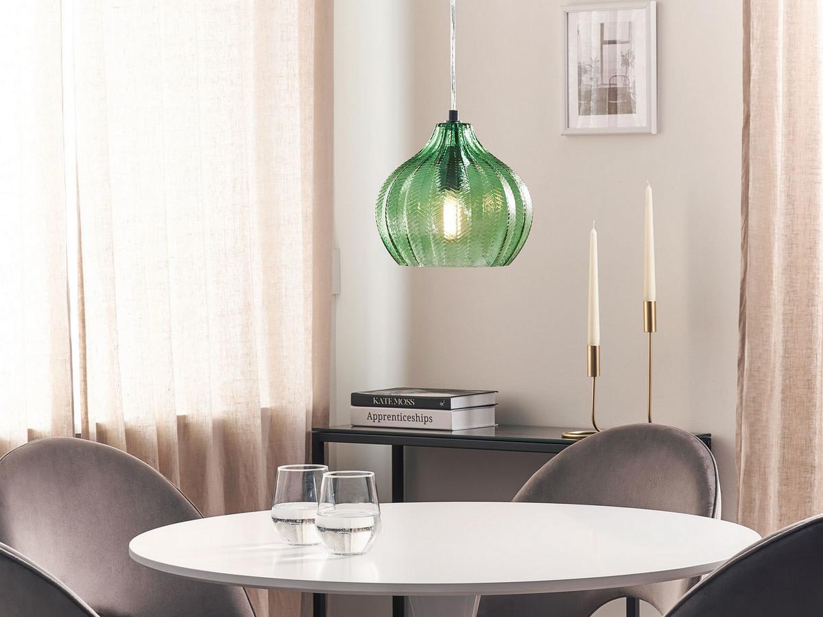 HÄNGELEUCHTE Keila 23/23/74 cm - Grün, Glas (23/23/74cm) - Beliani