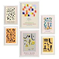 POSTER Set Mit 6 Von Paul Klee Sammlung A3 & A4 Weißer Rahmen - Weiß, Papier (29/3cm) - Nacnic