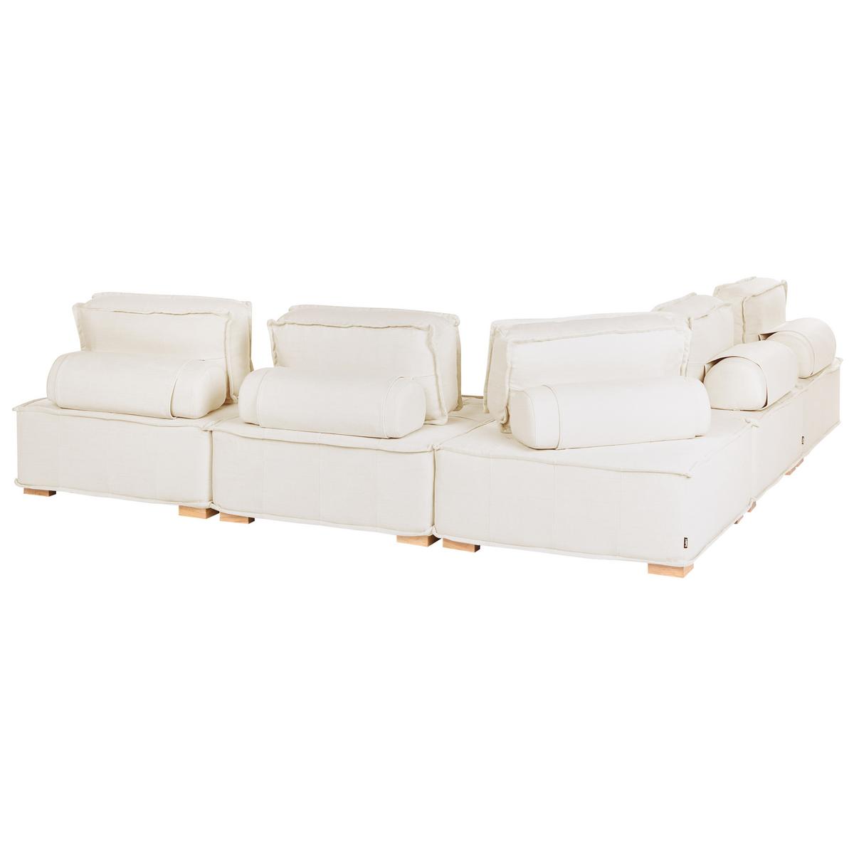 ECKSOFA Modul 5-Sitzer Stoff Cremeweiß rechtsseitig Tibro - Creme, Textil (300/300cm) - Beliani