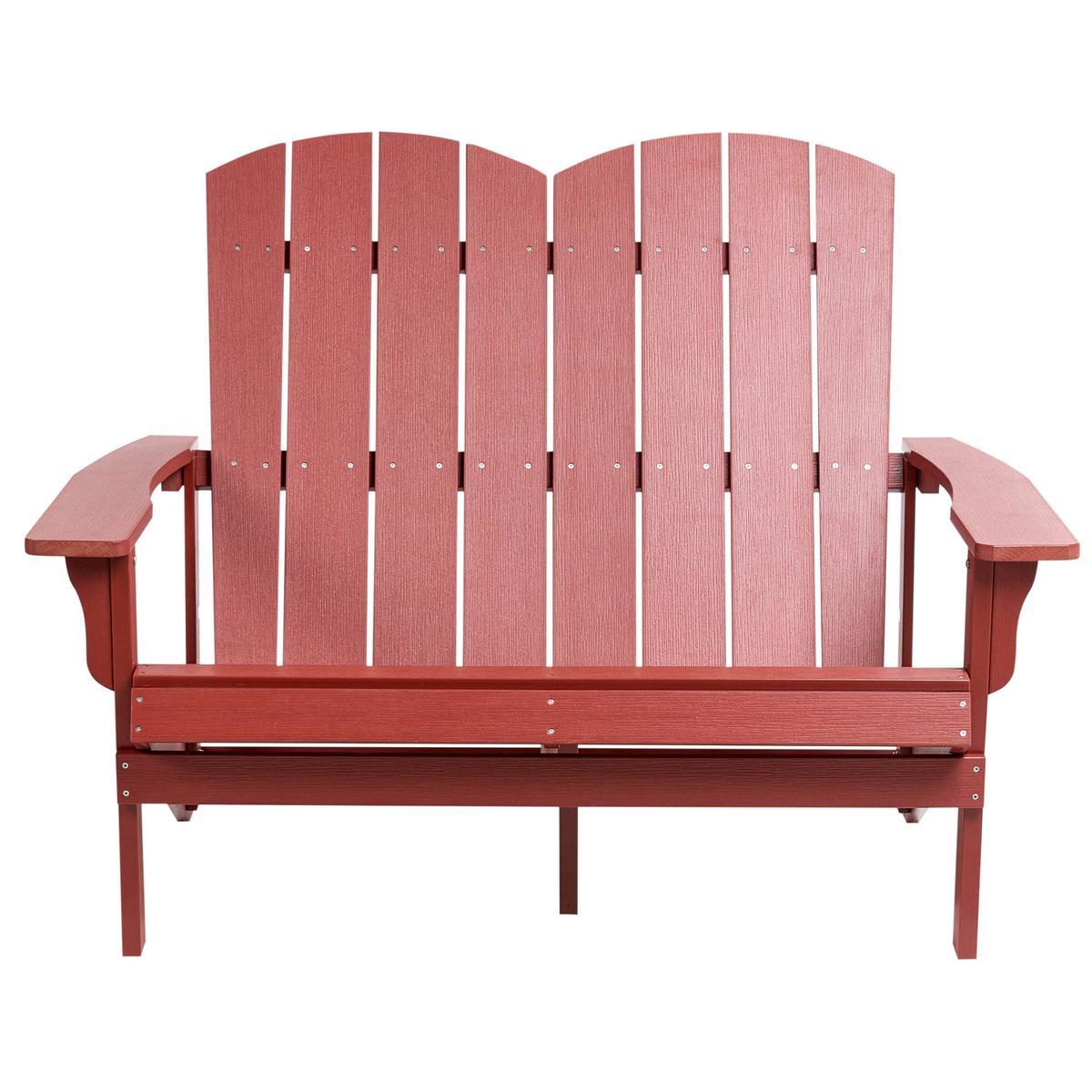 GARTENBANK Adirondack 125 cm Rot - Dunkelrot, Kunststoff (125/91/73cm) - Beliani