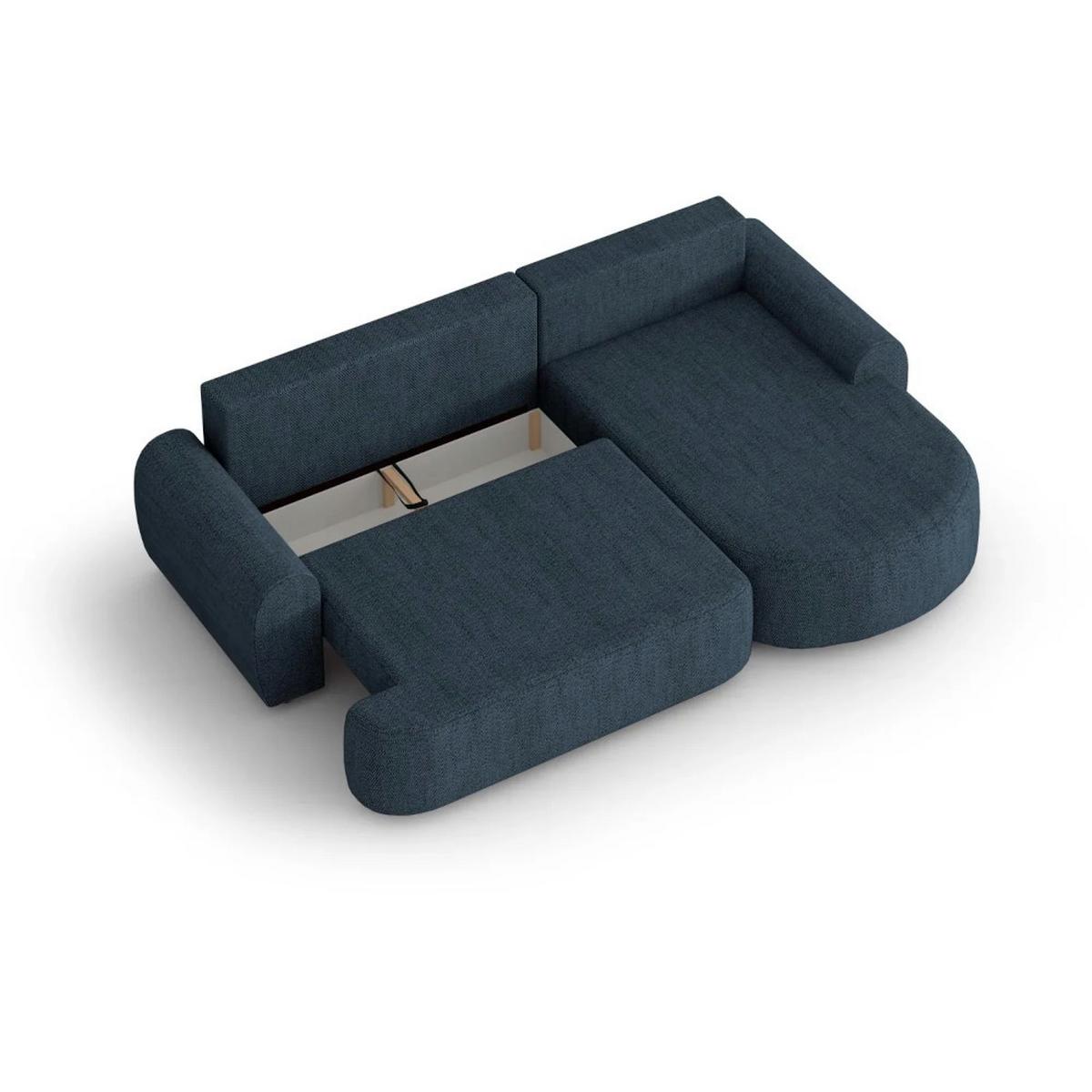 ECKSCHLAFSOFA Olivio L Dunkelblau - Schwarz/Dunkelblau, Kunststoff/Textil (266/170cm) - Beautysofa