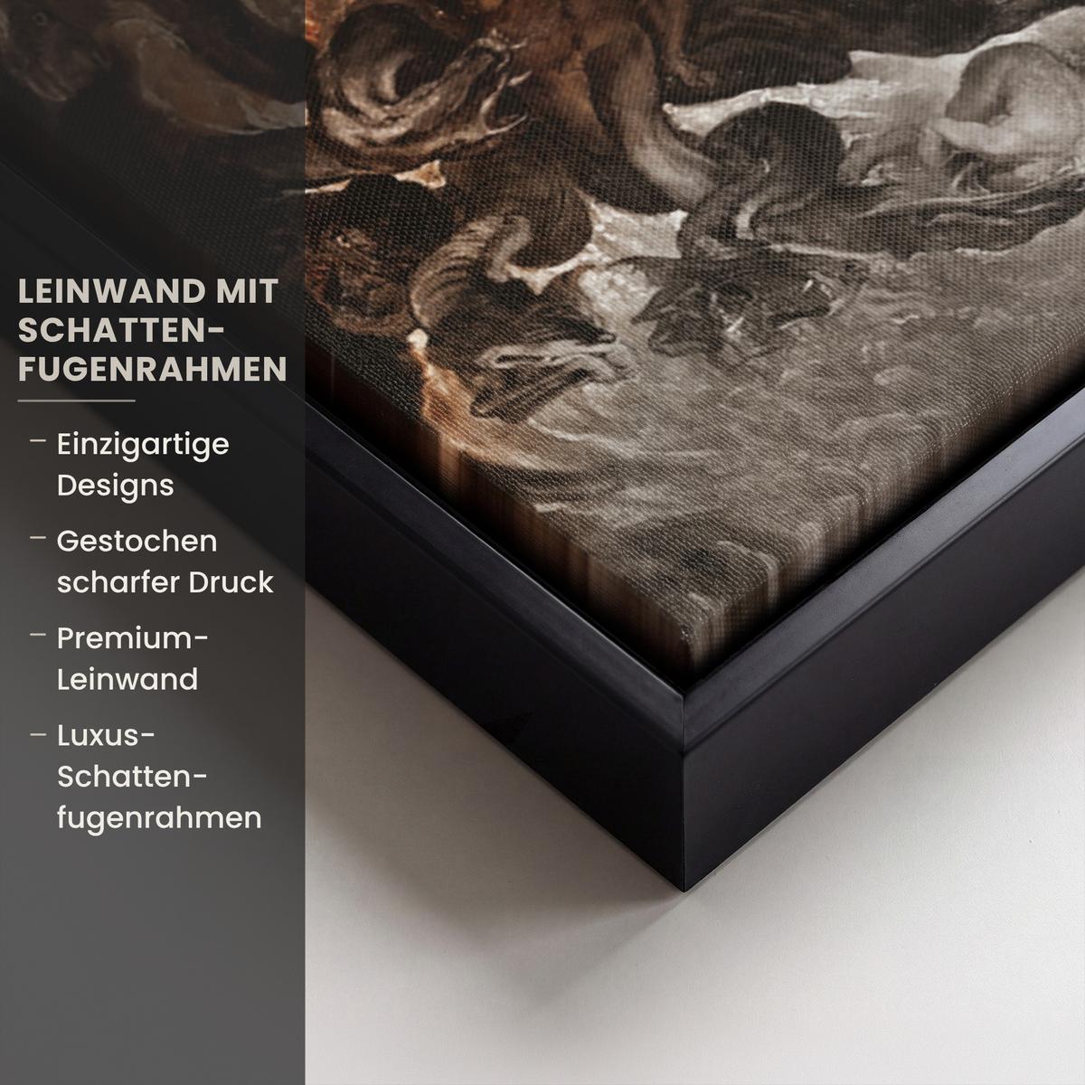 LEINWAND Bilder mit Rahmen - Gold - Lippen - Kunst - Gold - Luxus - Abstrakt - 50x70 - Kupferfarben, Textil (50/70cm) - MuchoWow