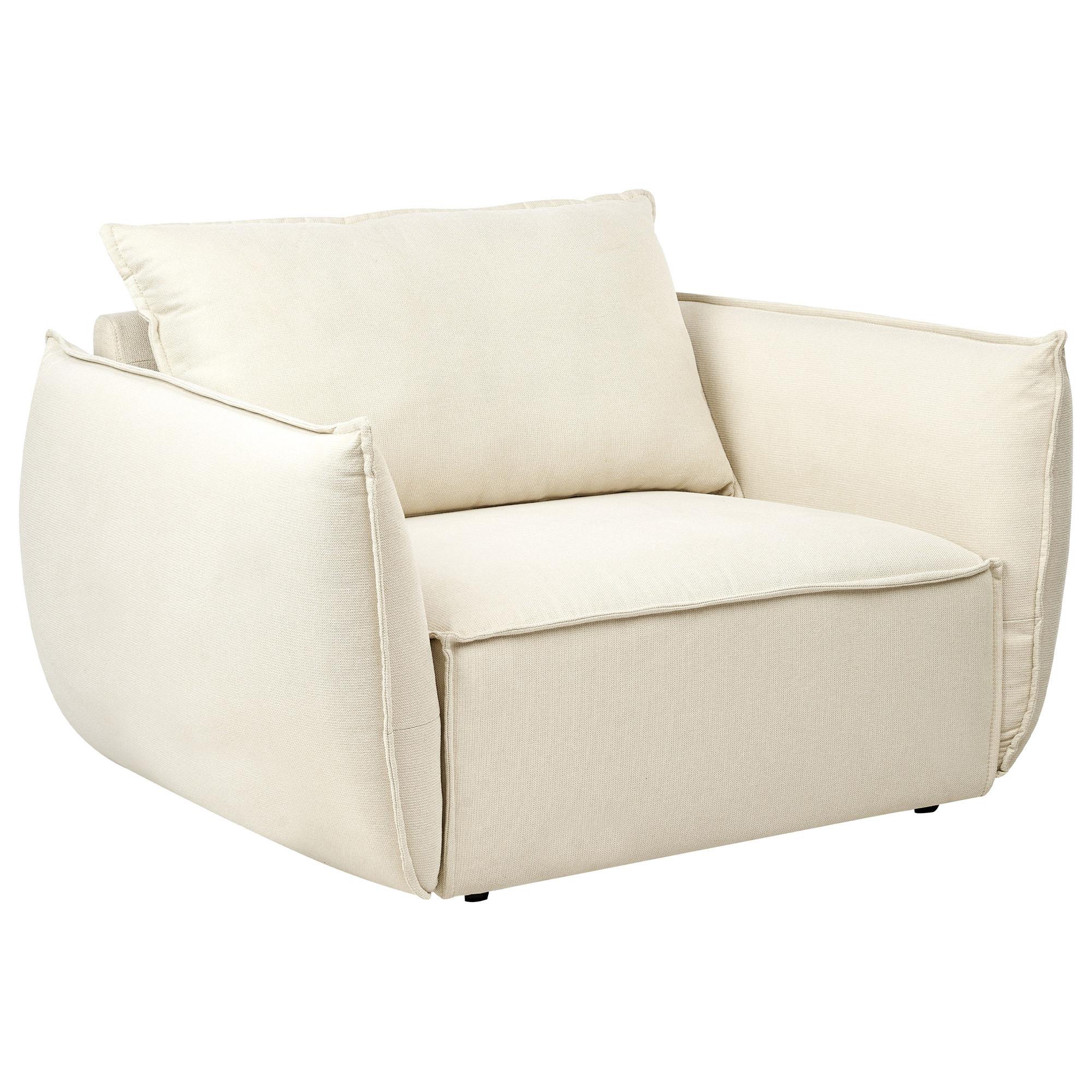 SESSEL Hellbeige Kunes - Beige, Textil (124/78/94cm) - Beliani