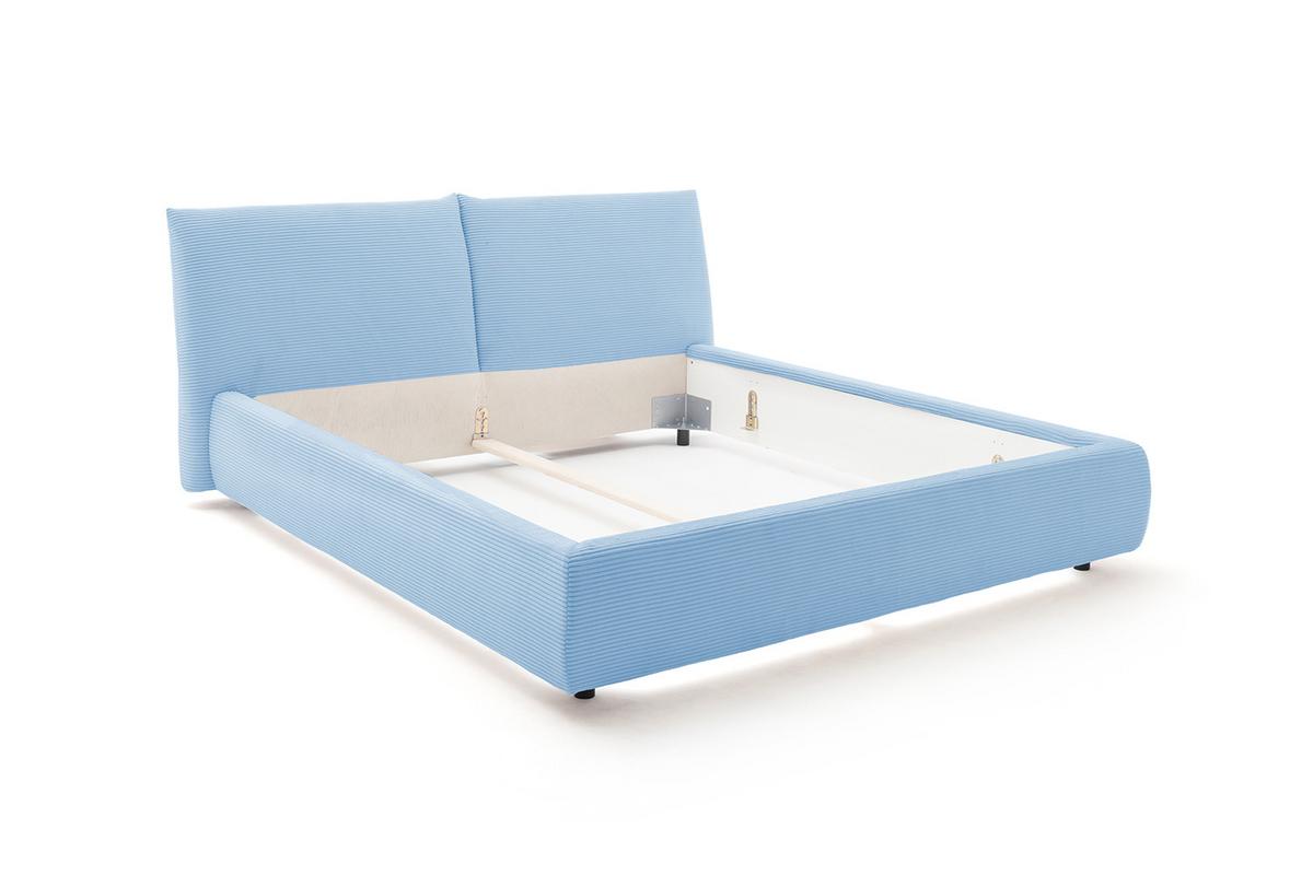 POLSTERBETT HENRY Hellblau Cord - Hellblau, Textil (200/200cm) - KAWOLA