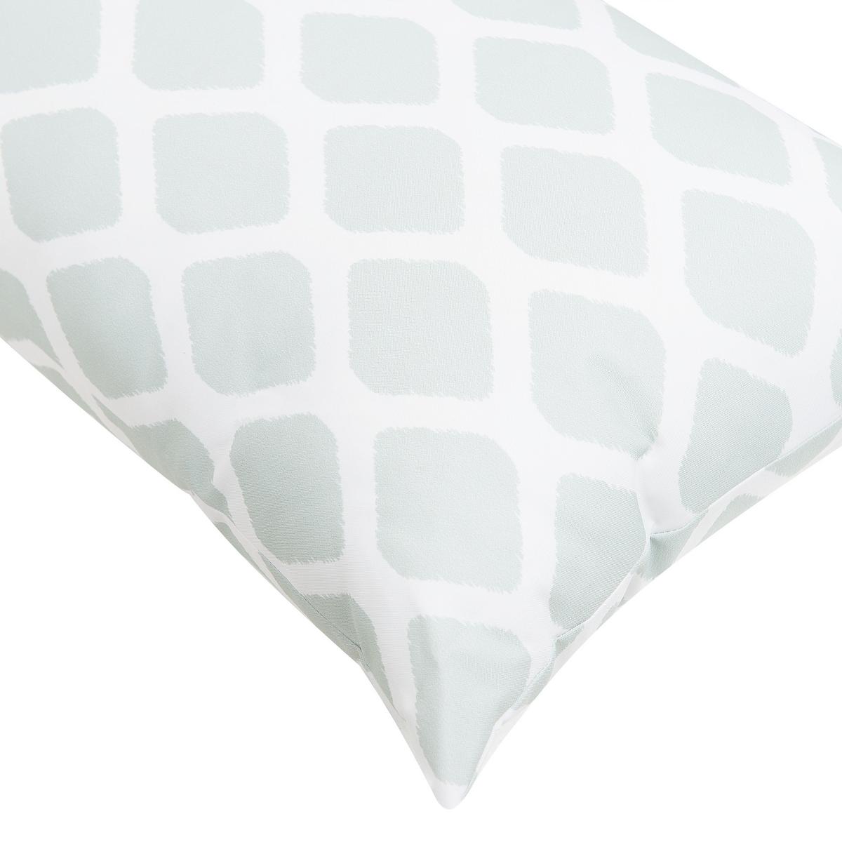GARTENKISSEN 2er-Set Rautenmuster mintgrün/weiß 40/70 cm Kalamos - Grün, Textil (40/70cm) - Beliani