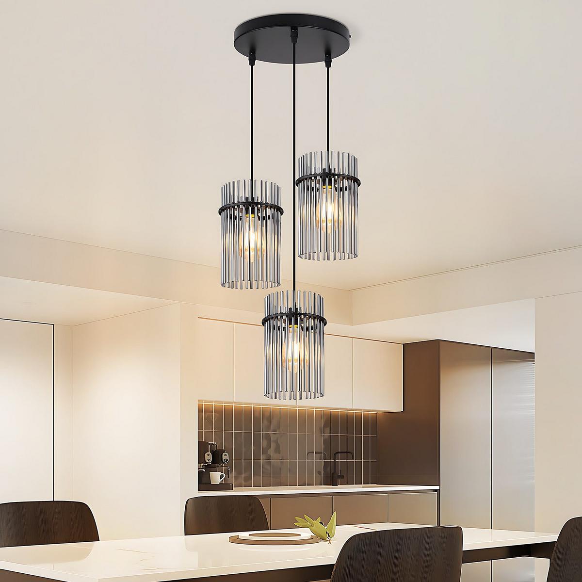 PENDELLEUCHTE BEATRIX Ⅲ 25/25/150 cm - Schwarz, Metall (25/25/150cm) - Nettlife