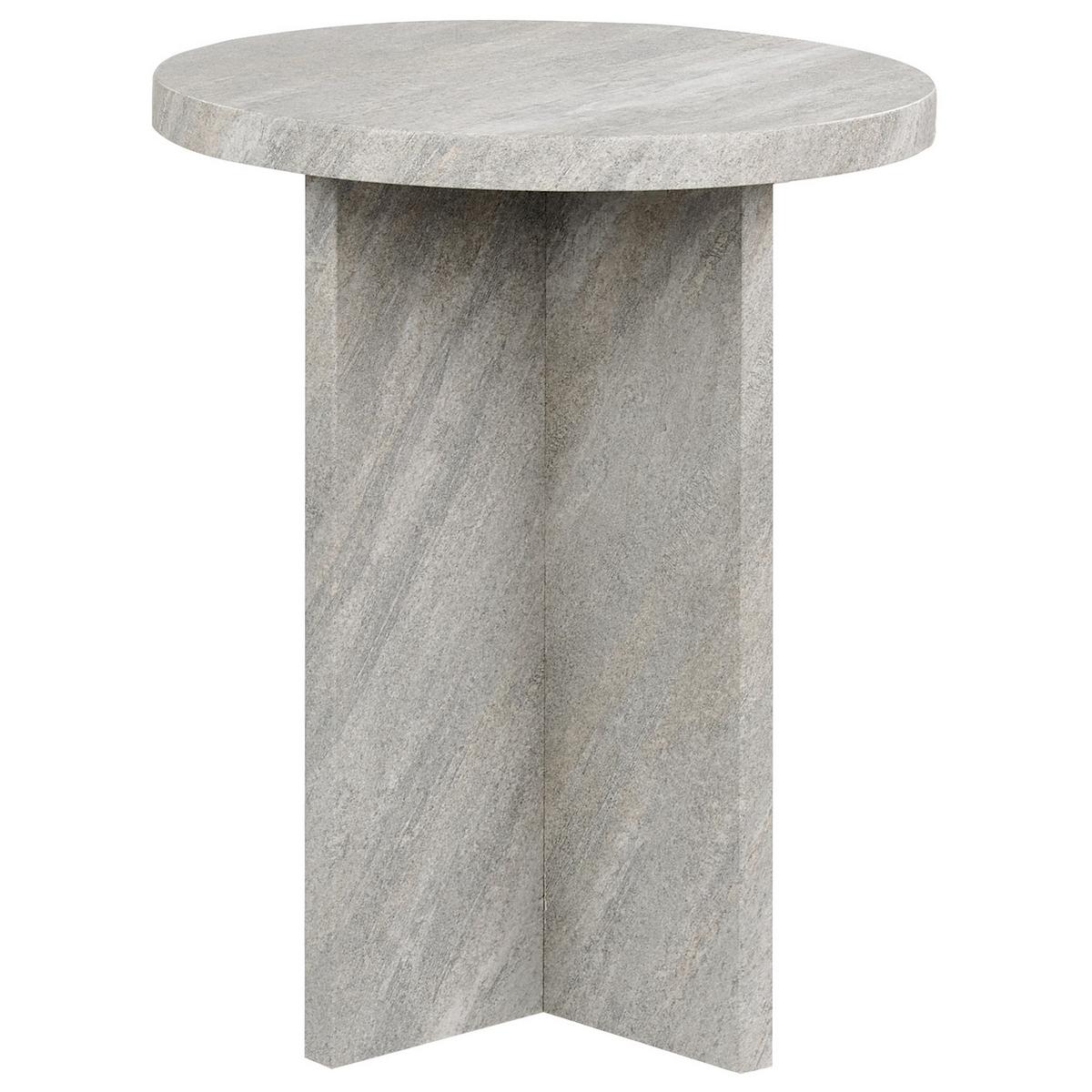 BEISTELLTISCH grau Steinoptik rund 42 cm Stanton - Grau, Holzwerkstoff (42/42/55cm) - Beliani