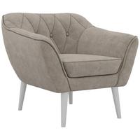 SESSEL PIRS - Greige Strukture - Weiße Beine - Greige/Weiß, Holzwerkstoff/Textil (80/75/74cm) - MKS