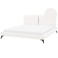 POLSTERBETT mit Lattenrost 180x200 cm Weiß Melle - Creme, Textil (180/200cm) - Beliani