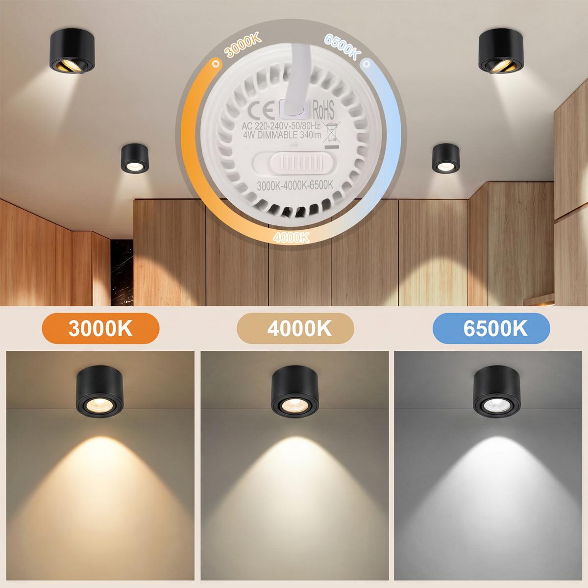 LED DECKENLEUCHTE Rrelis 8.2/8.2/5.7 cm - Schwarz, Metall (8.2/8.2/5.7cm) - ZMH