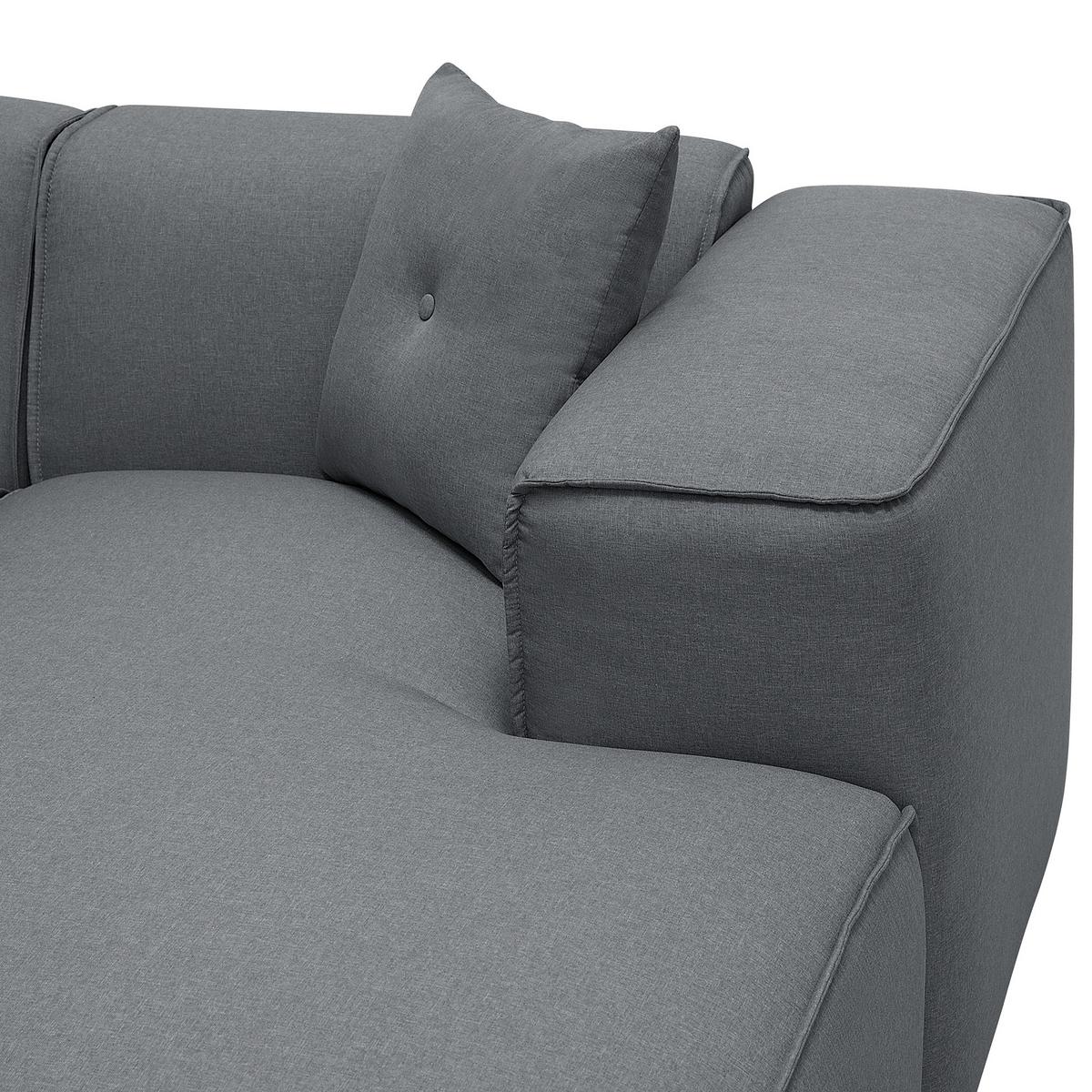 ECKSOFA Polsterbezug Dunkelgrau rechtsseitig Dolva - Dunkelgrau, Textil (294/170cm) - Beliani