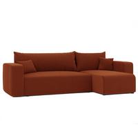 ECKSOFA Luna Mit Schlaffunktion - Rotbraun, Holzwerkstoff/Textil (145/248cm) - Fun Möbel