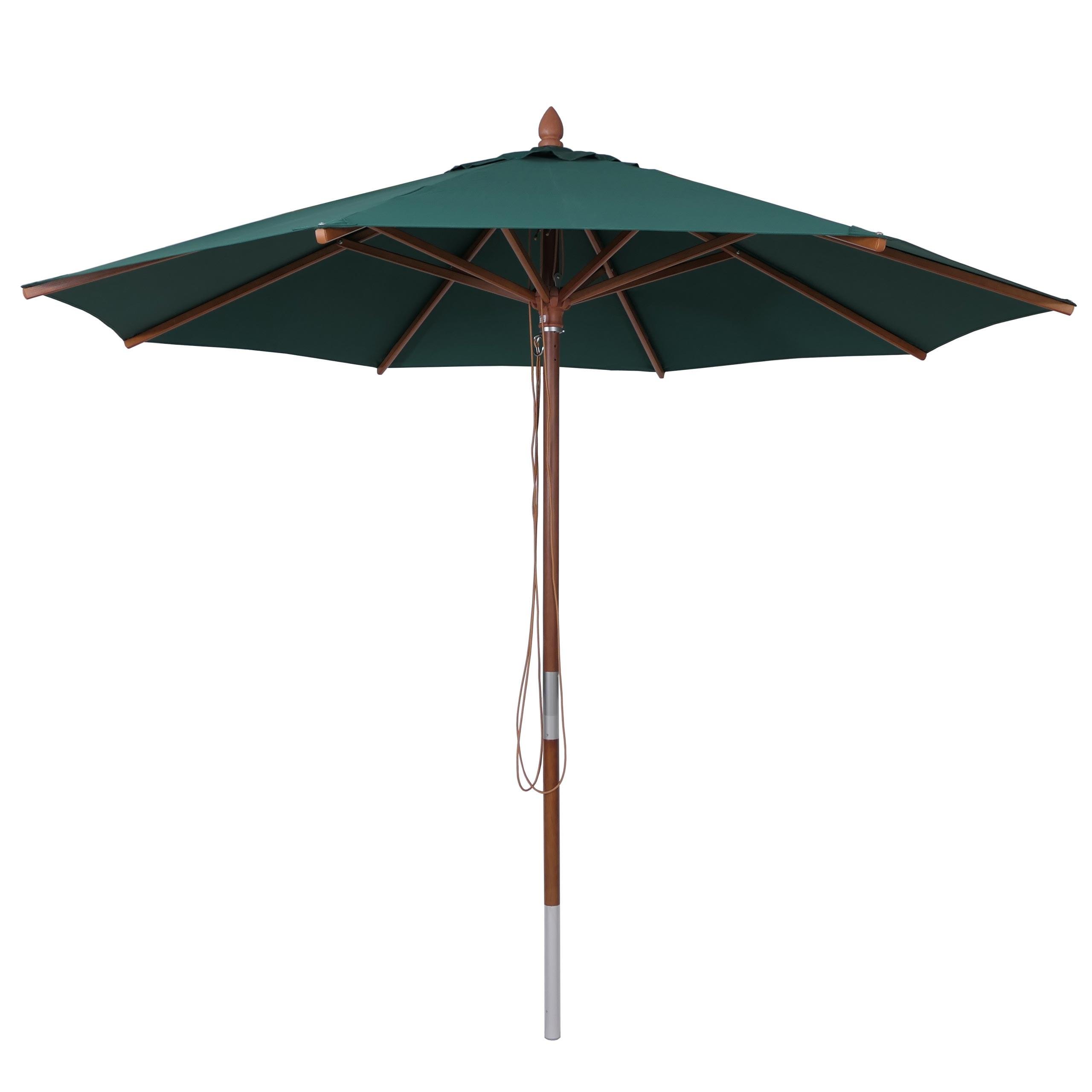 SONNENSCHIRM C57B Dunkelgrün - Dunkelgrün, Holz (300/300cm) - MCW