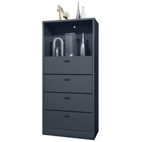 KOMMODE Pino Fronten in Anthrazit matt - Dunkelgrau/Anthrazit, Holzwerkstoff (56/125/36cm) - Vladon