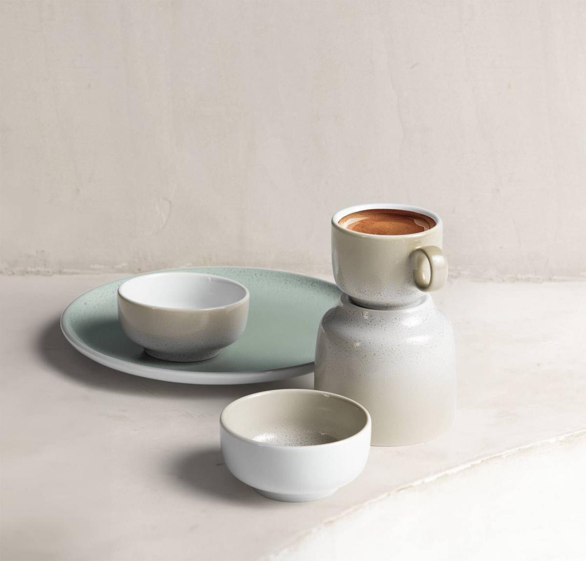 CAPPUCCINOTASSEN MIT UNTERTASSEN Sento Home weiß 300 ml 6er Set - Weiß, Keramik (0.3L) - Seltmann Weiden