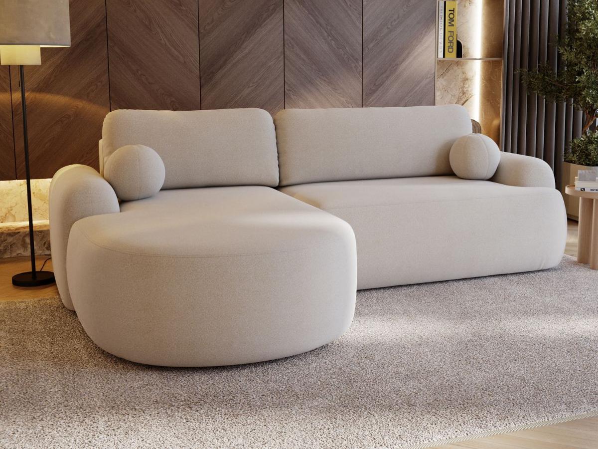 ECKSOFA Aurio Beige Links - Beige, Holz/Textil (177/261cm) - Graingold