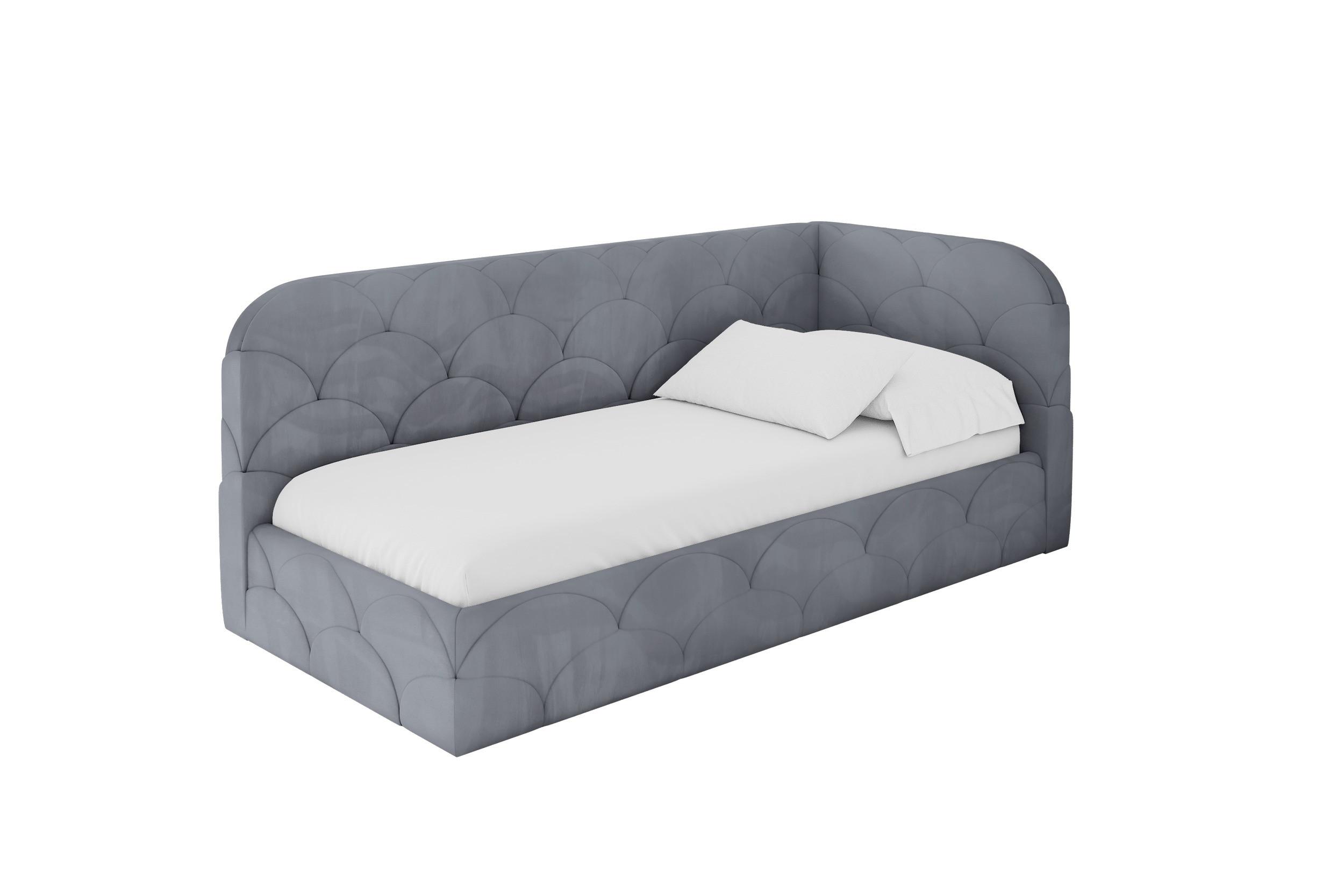 EINZELLBETT Jugendbett mit Bettkasten, Links - ELRY 100x200 Grau - Grau, Holzwerkstoff/Textil (100/200cm) - ALTDECOR
