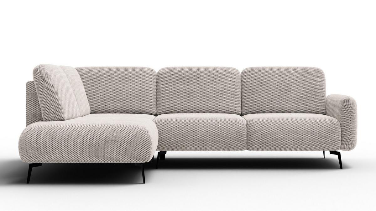ECKSOFA FEBE 5-Sitzer links, beige - Beige/Schwarz, Holz/Textil (271/190cm) - Wozimo