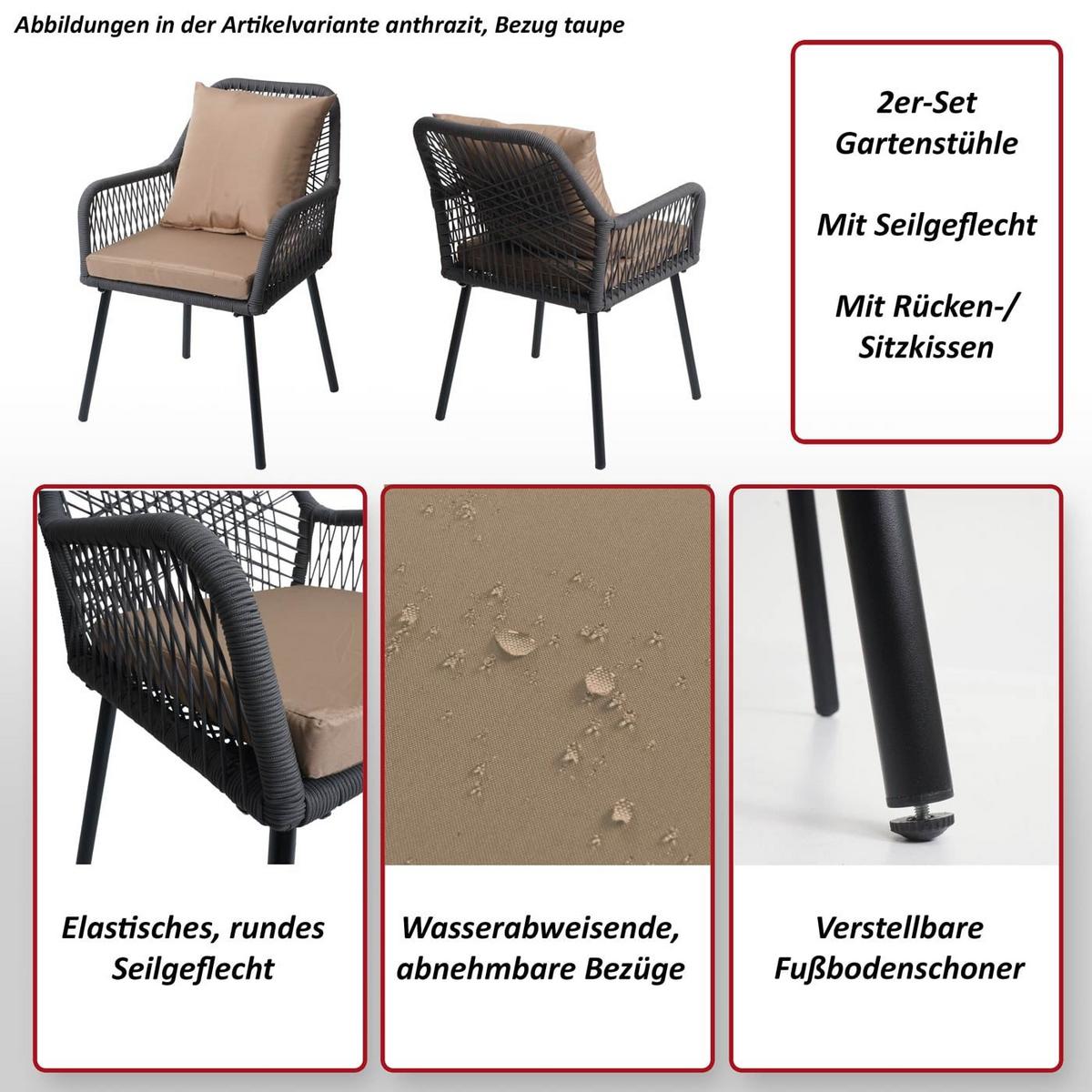 GARTENSTUHL Hellgrau - Hellgrau, Textil (54/81/62cm) - MCW