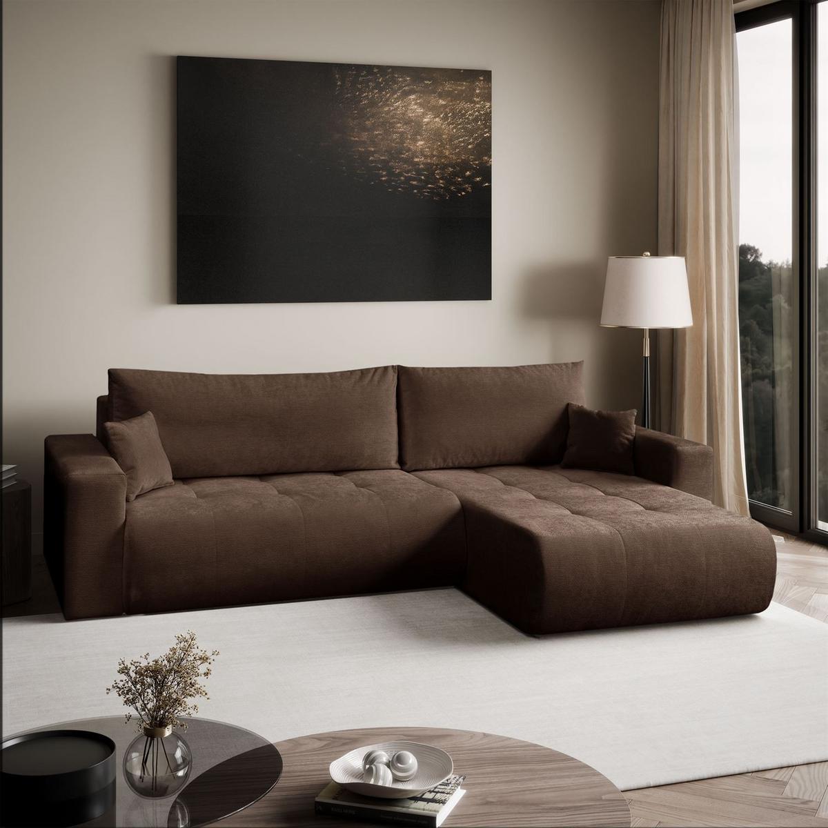 ECKSOFA CLOUD II XL mit Schlaffunktion Vibe 26 - Braun, Textil (280/152cm) - Lookway