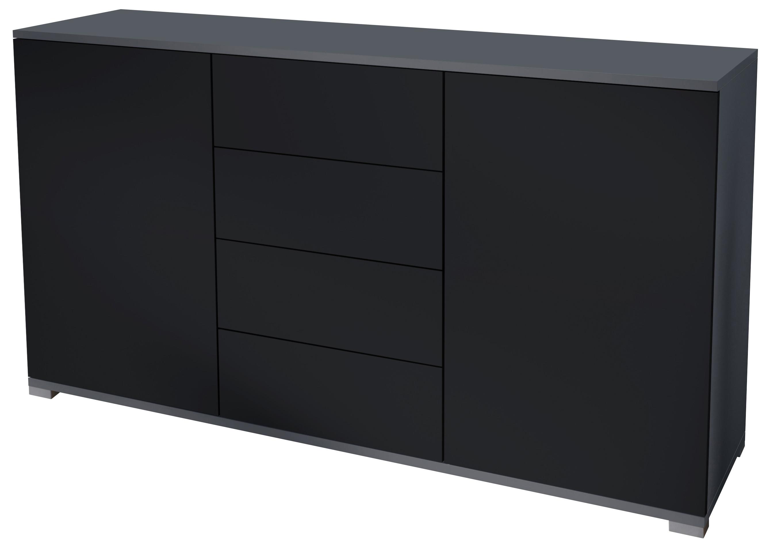 SIDEBOARD Santo Schwarz matt - Schwarz, Holzwerkstoff (138.5/75.5/35cm) - Vladon
