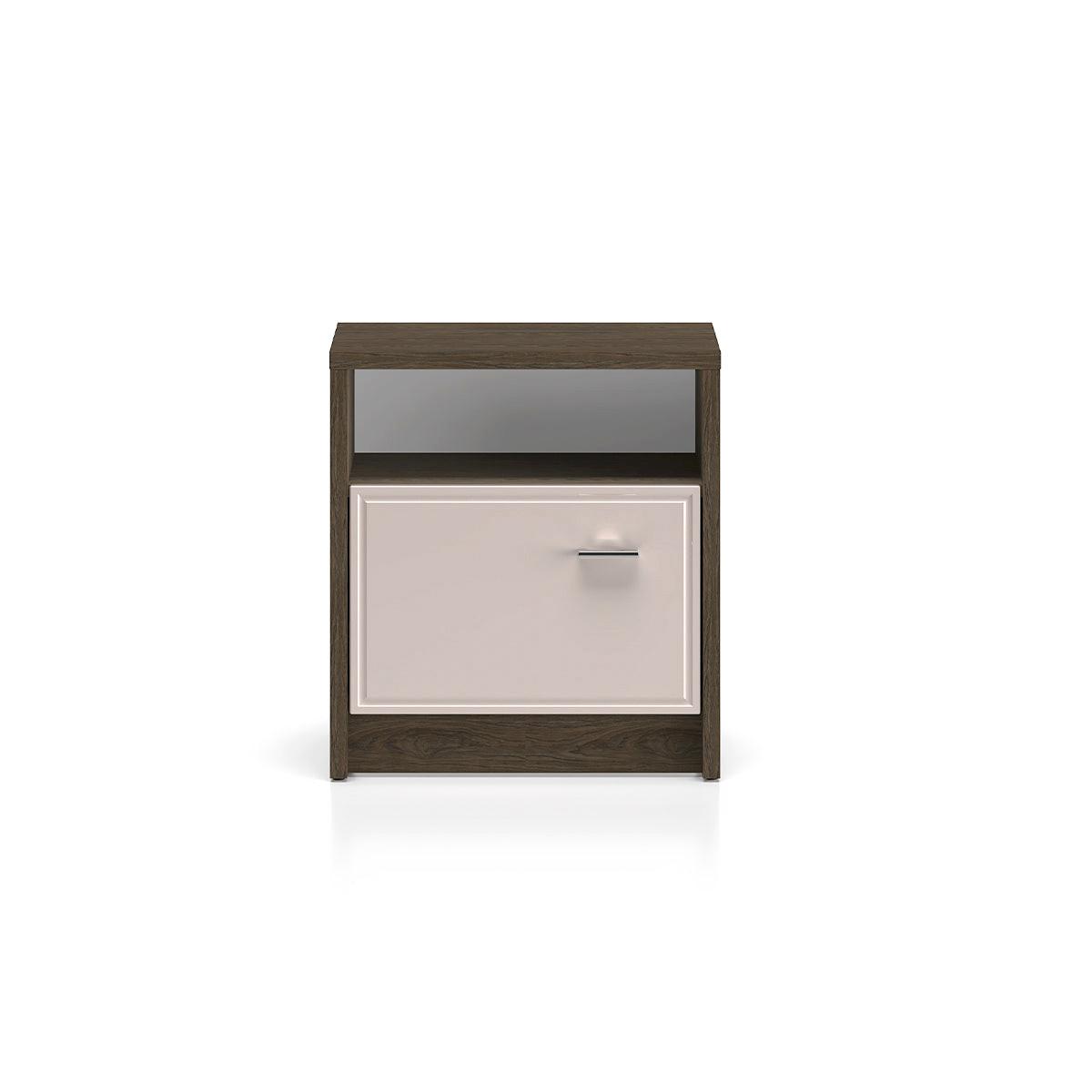 NACHTTISCH Kaius Kaschmir und Dunkles Holz - Beige, Holzwerkstoff (50/54.8/35cm) - Petits-meubles